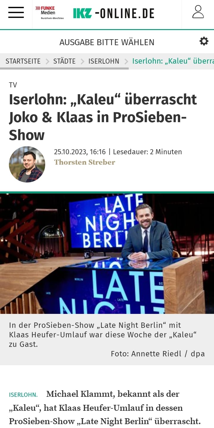 IKZ Online + Zeitung am 25.10.23